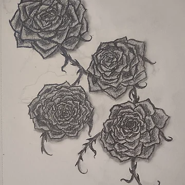 Artwork thumbnail, Inked Roses by HarposBazaar