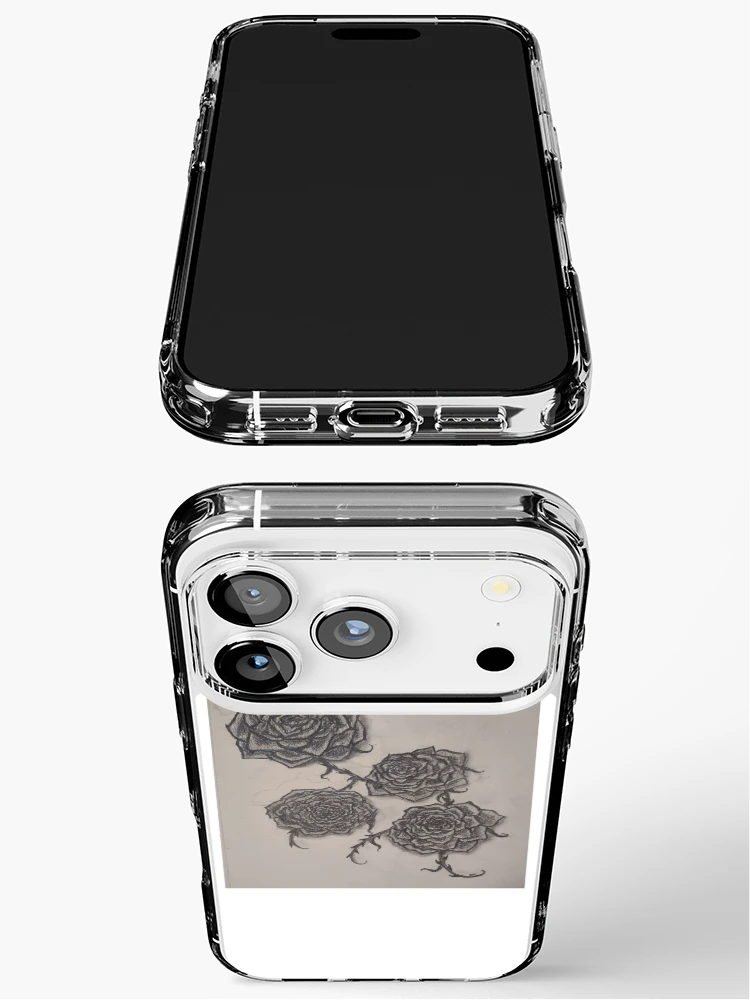 Thumbnail 3 of 5, iPhone Case, Inked Roses designed and sold by HarposBazaar.