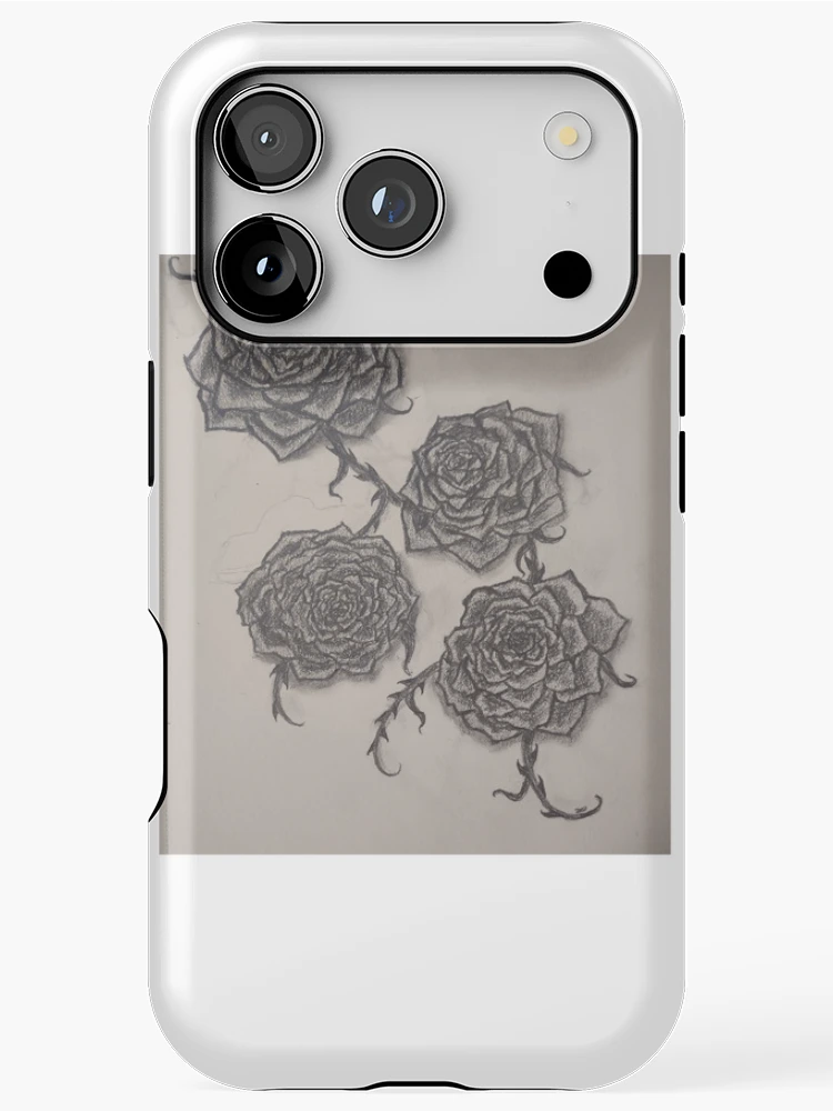 Thumbnail 1 of 4, iPhone Case, Inked Roses designed and sold by HarposBazaar.