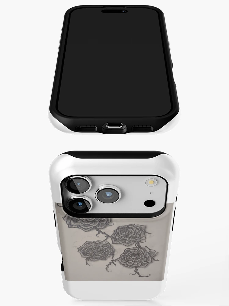 Thumbnail 3 of 4, iPhone Case, Inked Roses designed and sold by HarposBazaar.