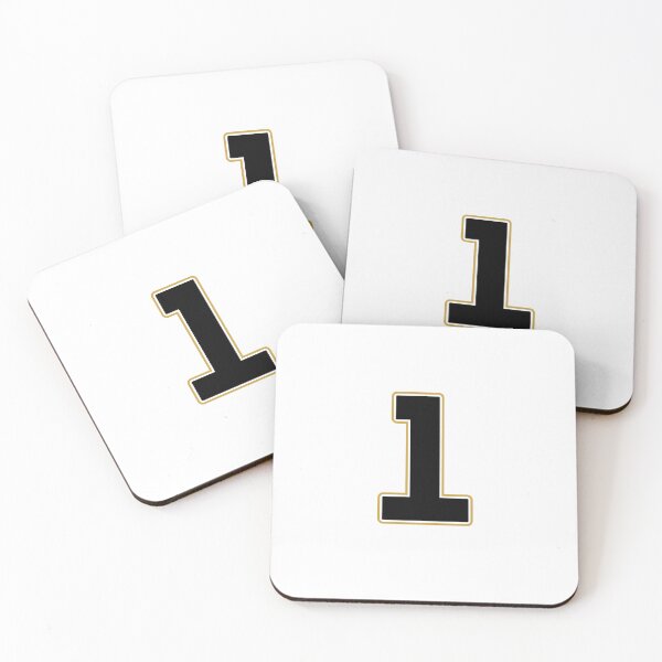Item preview, Jersey Number 1 / Player Shirt Number One (Black with Gold Outline) designed and sold by STUDIO-72.