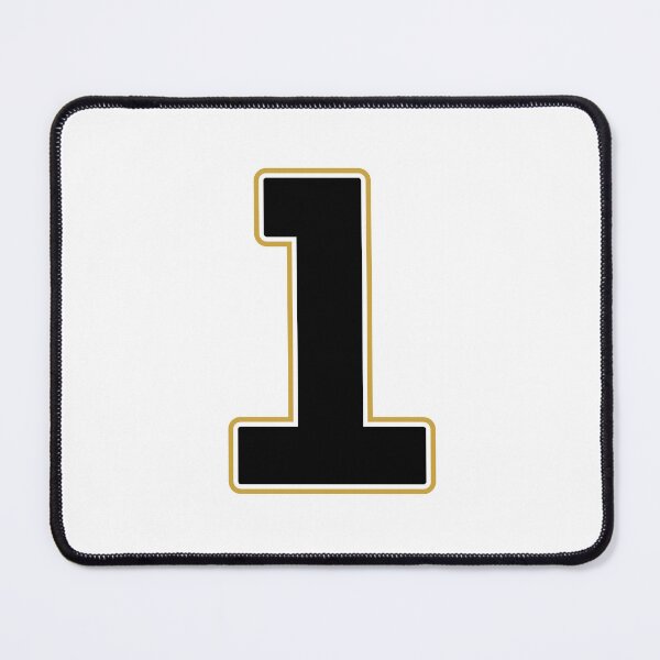 Item preview, Jersey Number 1 / Player Shirt Number One (Black with Gold Outline) designed and sold by STUDIO-72.