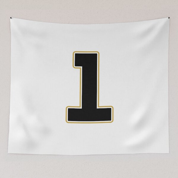 Item preview, Jersey Number 1 / Player Shirt Number One (Black with Gold Outline) designed and sold by STUDIO-72.