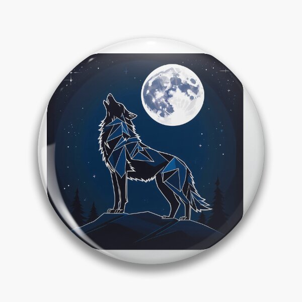 Item preview, Wolf Spirit - Geometric Silhouette on the Moonlit Night designed and sold by VIRALOOP.