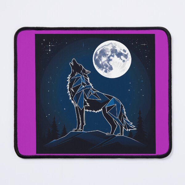 Item preview, Wolf Spirit - Geometric Silhouette on the Moonlit Night designed and sold by VIRALOOP.