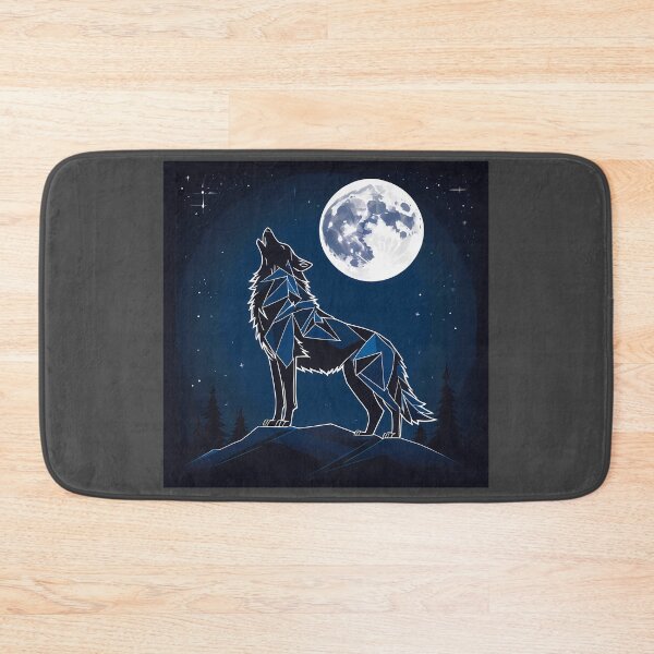 Item preview, Wolf Spirit - Geometric Silhouette on the Moonlit Night designed and sold by VIRALOOP.