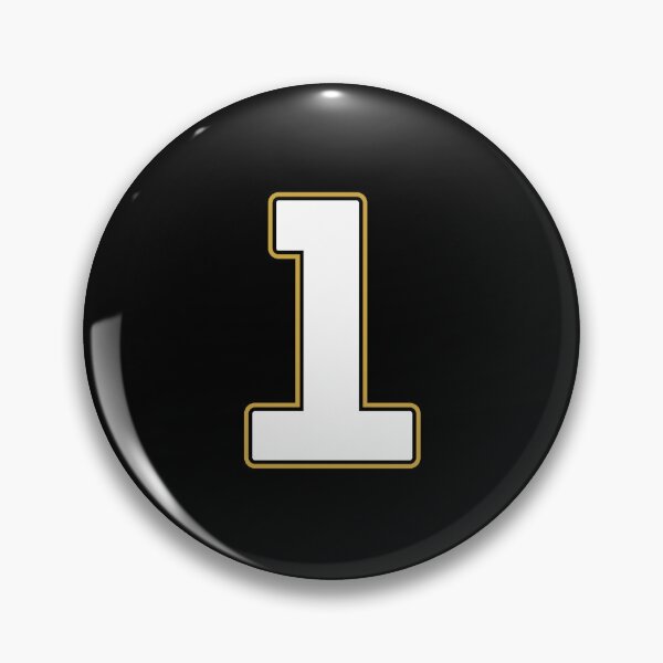 Item preview, Jersey Number 1 / Player Shirt Number One (White with Gold Outline) designed and sold by STUDIO-72.