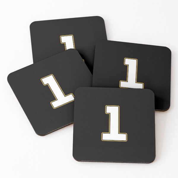 Item preview, Jersey Number 1 / Player Shirt Number One (White with Gold Outline) designed and sold by STUDIO-72.