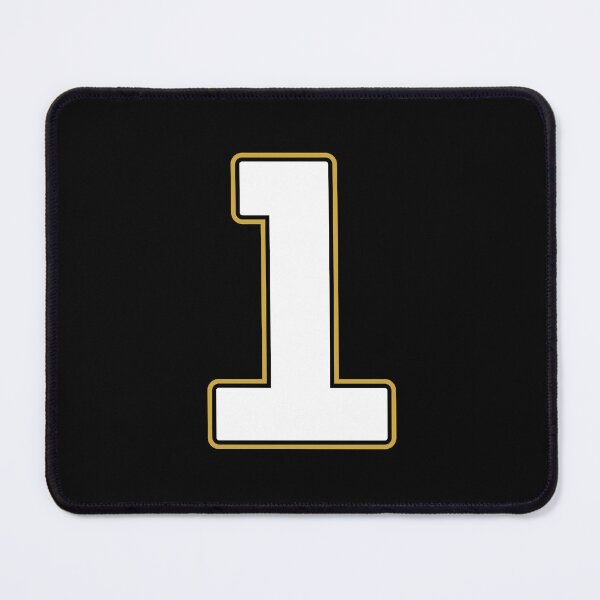Item preview, Jersey Number 1 / Player Shirt Number One (White with Gold Outline) designed and sold by STUDIO-72.