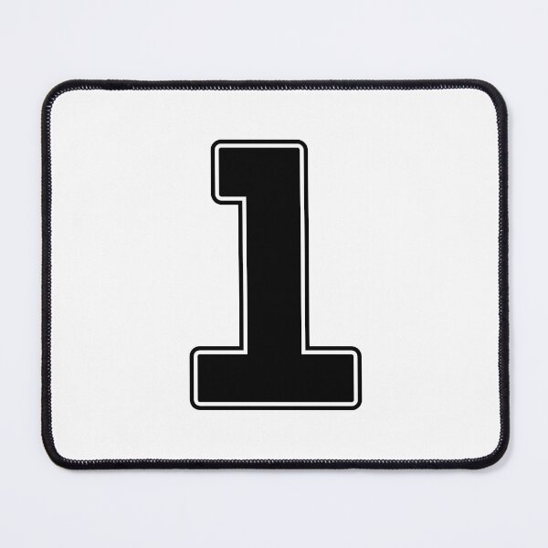 Item preview, Jersey Number 1 / Player Shirt Number One (Black with Black Outline) designed and sold by STUDIO-72.
