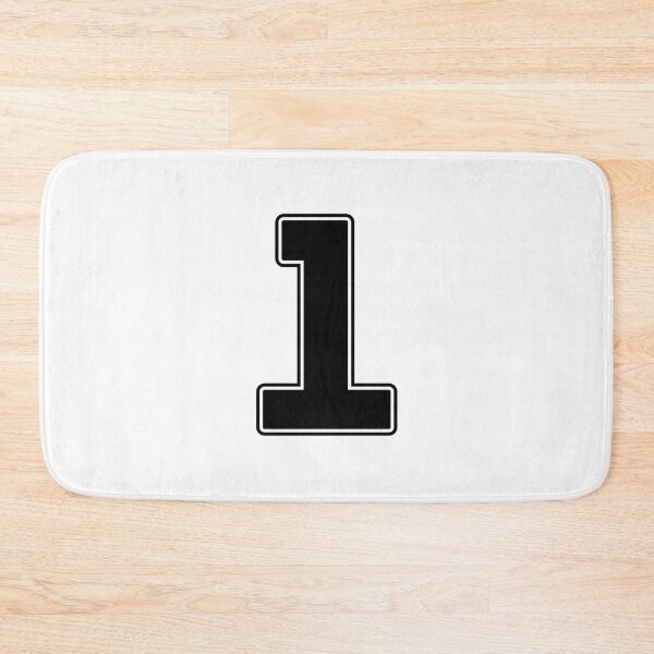 Item preview, Jersey Number 1 / Player Shirt Number One (Black with Black Outline) designed and sold by STUDIO-72.