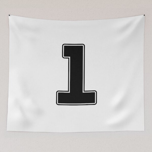 Item preview, Jersey Number 1 / Player Shirt Number One (Black with Black Outline) designed and sold by STUDIO-72.