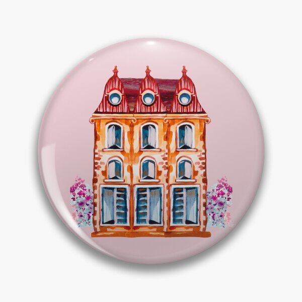Item preview, Renaissance style Doll House with red roof in quirky vintage style watercolor designed and sold by IngaDesign.