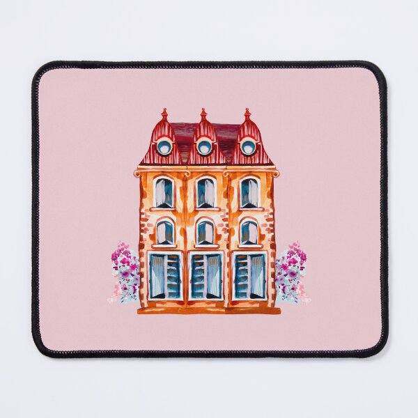 Item preview, Renaissance style Doll House with red roof in quirky vintage style watercolor designed and sold by IngaDesign.