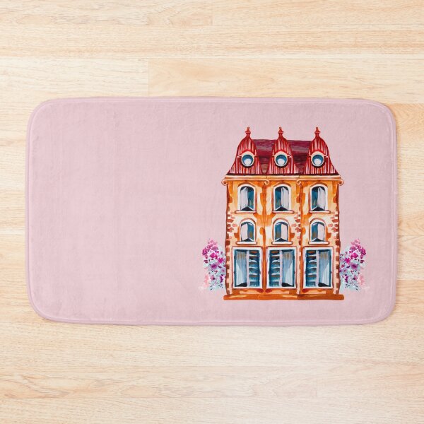 Item preview, Renaissance style Doll House with red roof in quirky vintage style watercolor designed and sold by IngaDesign.