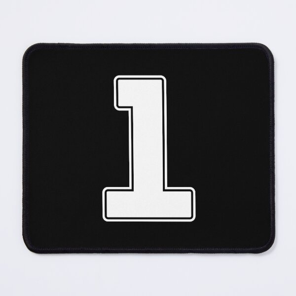 Item preview, Jersey Number 1 / Player Shirt Number One (White with White Outline) designed and sold by STUDIO-72.