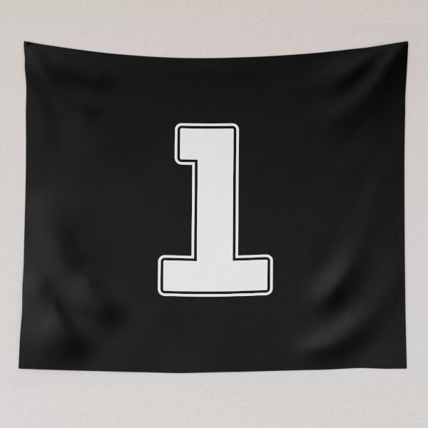 Item preview, Jersey Number 1 / Player Shirt Number One (White with White Outline) designed and sold by STUDIO-72.