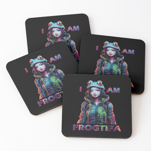 Item preview, I Am Frogtifa – Neon Frog Streetwear Art designed and sold by LolekCraft.