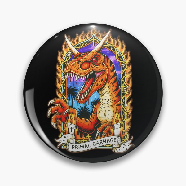 Item preview, Primal Carnage - Scary Vintage Carnotaurus Dinosaur designed and sold by CoffinsArt.