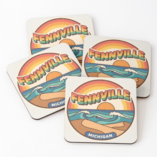Item preview, Fennville, Michigan Retro Wave designed and sold by TheOldMittenIllustrated.