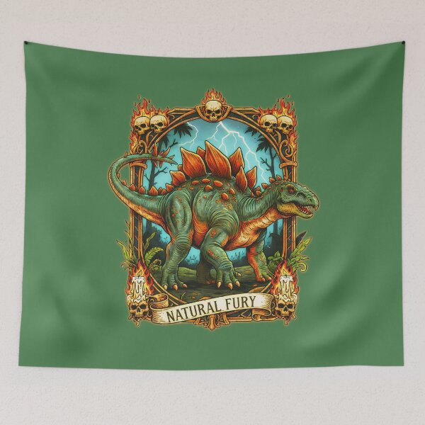Item preview, Natural Fury - Dark Vintage Stegosaurus Dinosaur designed and sold by CoffinsArt.