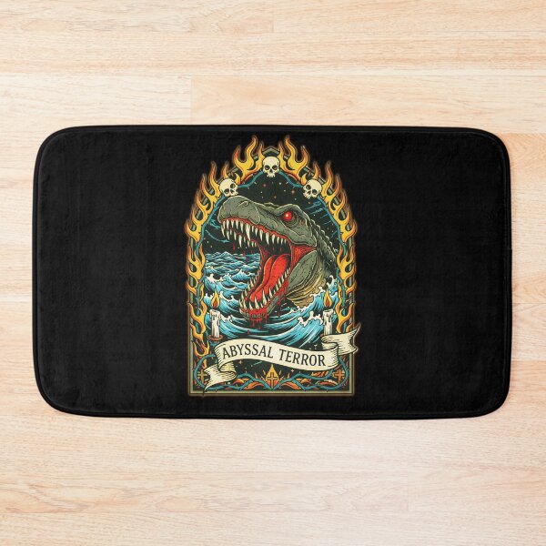 Item preview, Abyssal Terror - Vintage Horror Mosasaurus Dinosaur designed and sold by CoffinsArt.
