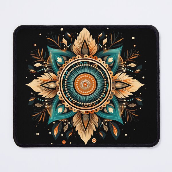 Item preview, Boho Star Mandala – Teal and Gold Geometric Art designed and sold by CraftedHome.