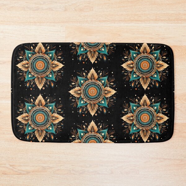 Item preview, Boho Star Mandala – Teal and Gold Geometric Art designed and sold by CraftedHome.