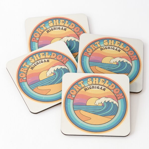 Item preview, Port Sheldon, Michigan Retro Wave designed and sold by TheOldMittenIllustrated.