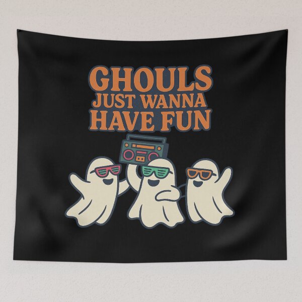 Item preview, Ghouls Just Wanna Have Fun – Funny Retro Halloween Ghost Design designed and sold by AddictiveDesign.