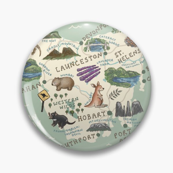 Item preview, Map of Tasmania - Green designed and sold by Those Pencil Shavings.