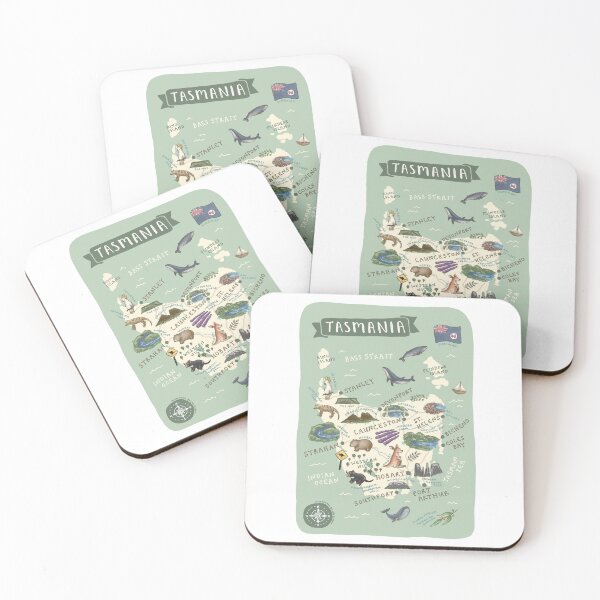 Item preview, Map of Tasmania - Green designed and sold by Those Pencil Shavings.
