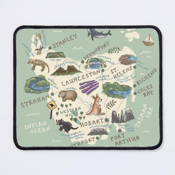 Item preview, Map of Tasmania - Green designed and sold by Those Pencil Shavings.