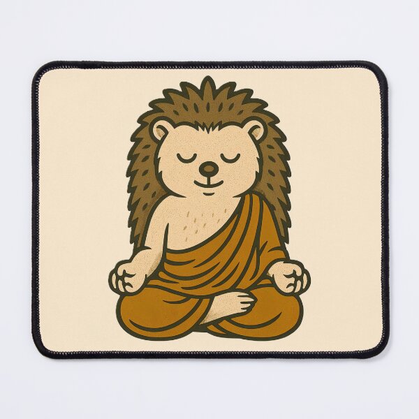Item preview, Cute Zen Animal Meditation Buddha Art: Hedgehog designed and sold by PinUpPizzazz.