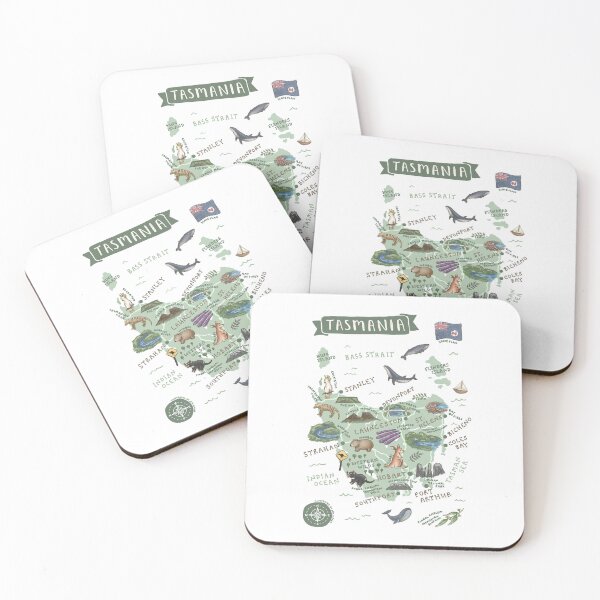 Item preview, Map of Tasmania - Green designed and sold by Those Pencil Shavings.