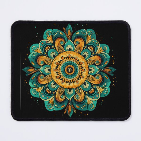 Artikelvorschau, Boho Mandala – Heilige Geometrie in Blaugrün und Gold entworfen und verkauft von CraftedHome.