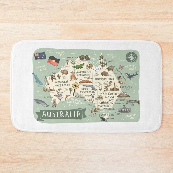 Item preview, Map of Australia - Green designed and sold by Those Pencil Shavings.
