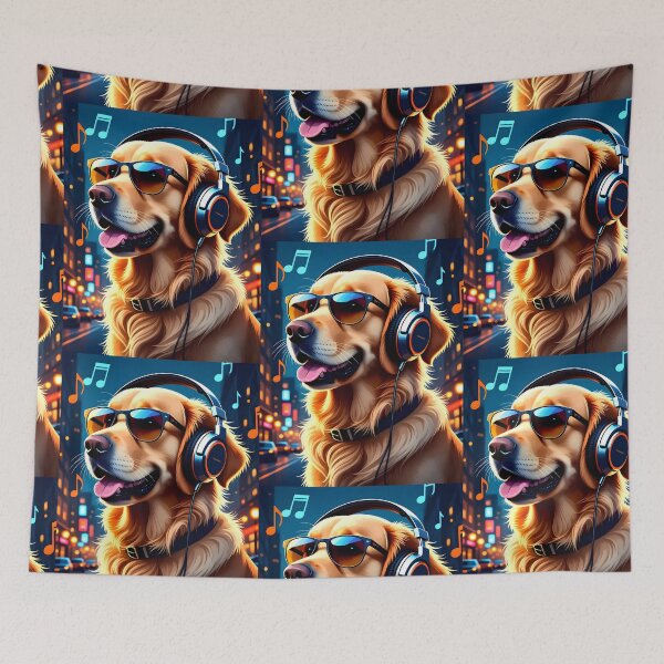 Item preview, Golden Retriever Nocturne designed and sold by Melody-Merch.