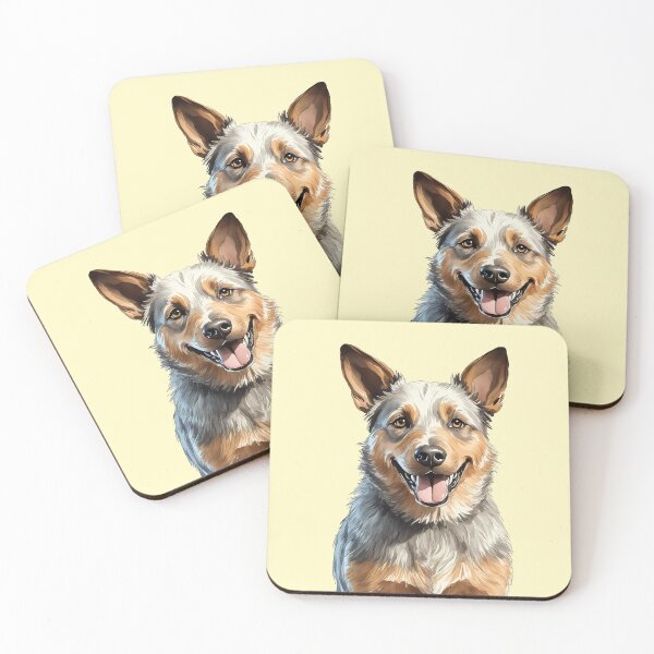 Item preview, Australian Cattle Dog Blue Heeler Puppy Watercolor (yellow) designed and sold by Magnolia Valley Art.