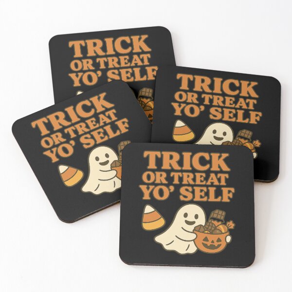 Item preview, Trick or Treat Yo’ Self – Funny Cute Ghost Halloween Design designed and sold by AddictiveDesign.