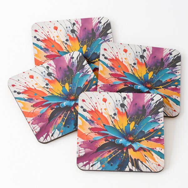Item preview, Bloom in Chaos – Abstract Paint Splash Flower designed and sold by PawPrintedArt.