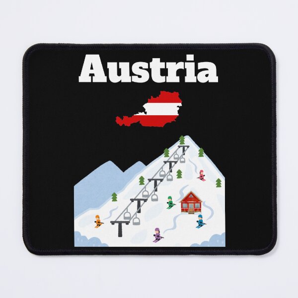 Item preview, Ski trip Austria Ski resort Chairlift Austrian flag souvenir  designed and sold by Artstastic.