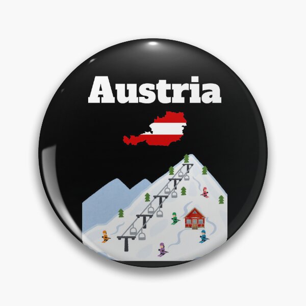 Item preview, Ski trip Austria Ski resort Chairlift Austrian flag souvenir  designed and sold by Artstastic.