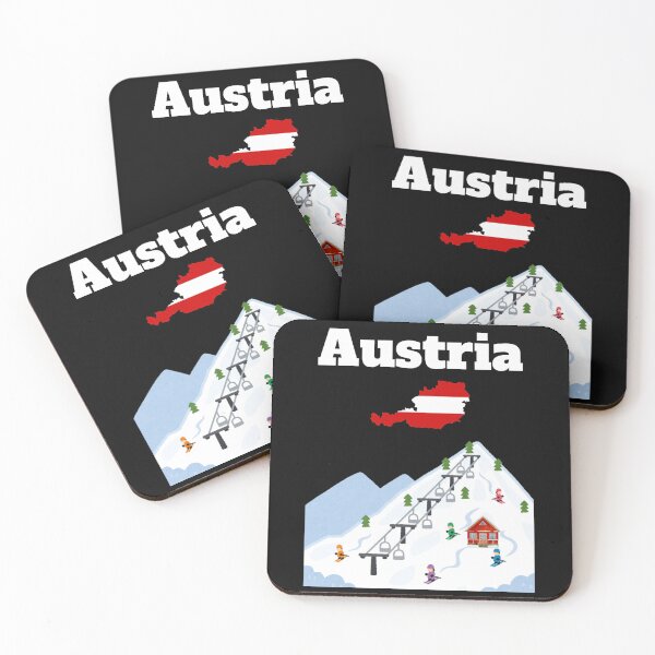 Item preview, Ski trip Austria Ski resort Chairlift Austrian flag souvenir  designed and sold by Artstastic.