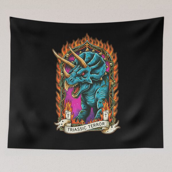 Item preview, Triassic Terror - Cool Dark Triceratops Dinosaur designed and sold by CoffinsArt.