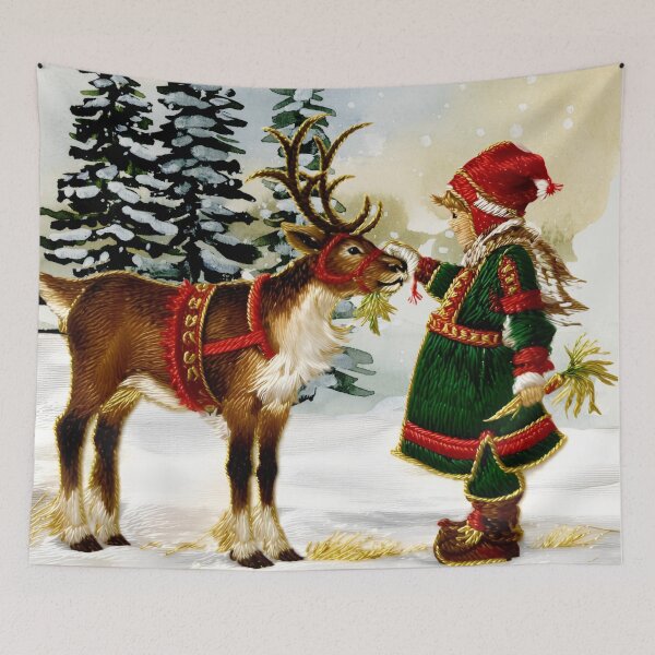Item preview, A Moose My Size Christmas Vintage Pine Snow Girl designed and sold by Ciervo Primavera.