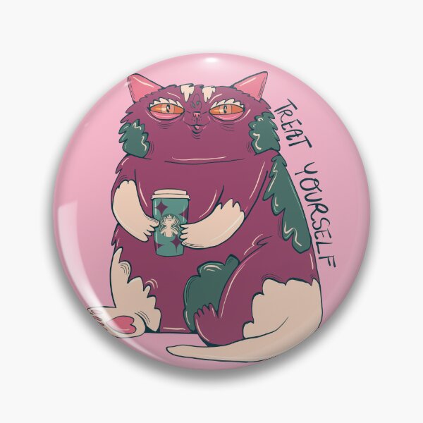 Item preview, holiday cat with fancy coffee - Christmas cat with overpriced coffee  designed and sold by crestfallenmermaid.