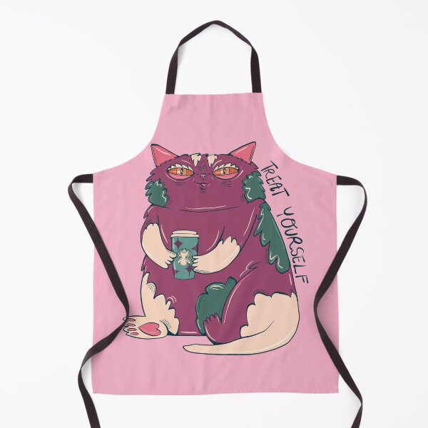 Item preview, holiday cat with fancy coffee - Christmas cat with overpriced coffee designed and sold by crestfallenmermaid.