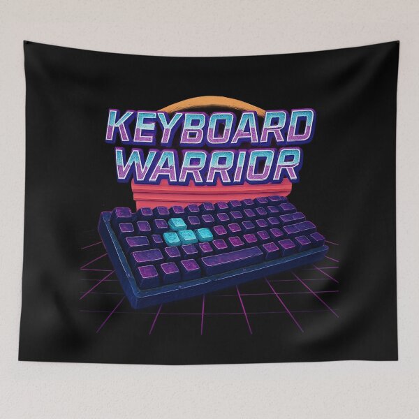 Item preview, Keyboard Warrior Neon Synthwave Sunset designed and sold by ThoughtsInTheOpen.