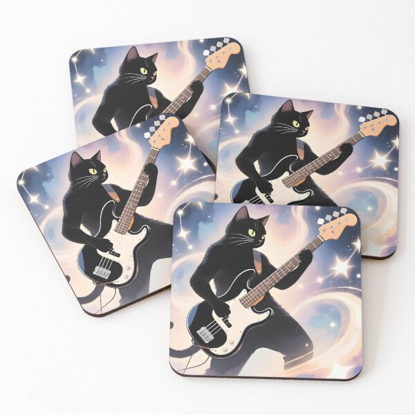 Artikelvorschau, Cosmic Cat Bassist entworfen und verkauft von Melody-Merch.
